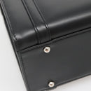 Burberrys Hand Bag Leather Black Silver Auth ep10754-16