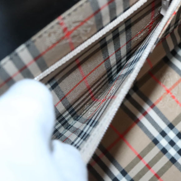 Burberrys Hand Bag Leather Black Silver Auth ep10754