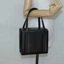 Burberrys Hand Bag Leather Black Silver Auth ep10754-20