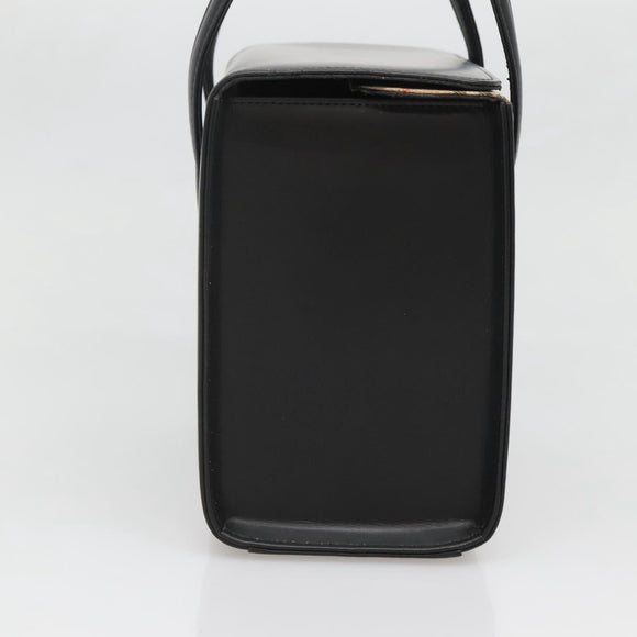 Burberrys Hand Bag Leather Black Silver Auth ep10754