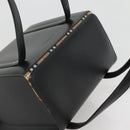 Burberrys Hand Bag Leather Black Silver Auth ep10754-6