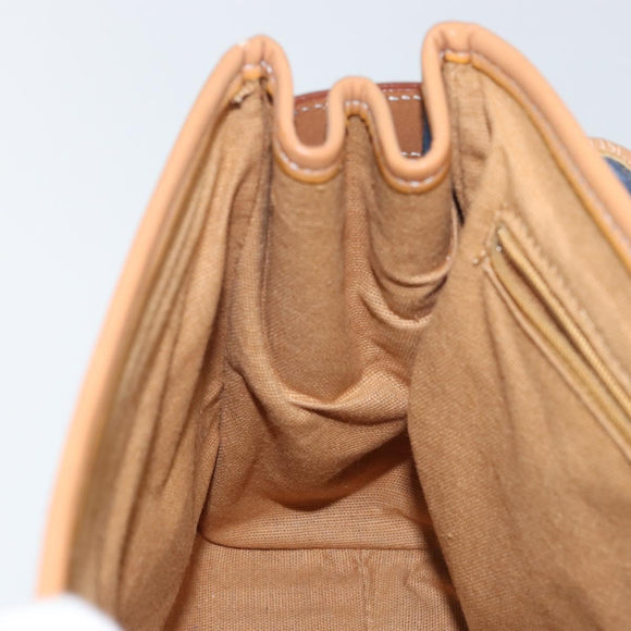 Burberrys Nova Check Hand Bag PVC 2way Blue Gold Auth ep10757