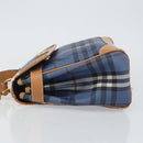 Burberrys Nova Check Hand Bag PVC 2way Blue Gold Auth ep10757-4