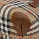 Burberrys Nova Check Hand Bag Canvas Beige Gold Auth ep10758-15