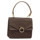 CELINE Macadam Canvas Hand Bag PVC Leather Brown Gold Auth ep10759-1