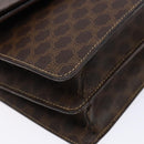 CELINE Macadam Canvas Hand Bag PVC Leather Brown Gold Auth ep10759-15