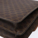 CELINE Macadam Canvas Hand Bag PVC Leather Brown Gold Auth ep10759-16