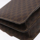 CELINE Macadam Canvas Hand Bag PVC Leather Brown Gold Auth ep10759-9