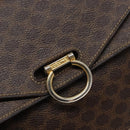 CELINE Macadam Canvas Hand Bag PVC Leather Brown Gold Auth ep10759-17