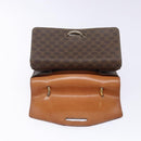 CELINE Macadam Canvas Hand Bag PVC Leather Brown Gold Auth ep10759-10