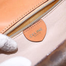 CELINE Macadam Canvas Hand Bag PVC Leather Brown Gold Auth ep10759-18
