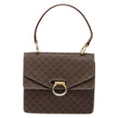 CELINE Macadam Canvas Hand Bag PVC Leather Brown Gold Auth ep10759-13