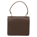CELINE Macadam Canvas Hand Bag PVC Leather Brown Gold Auth ep10759-2