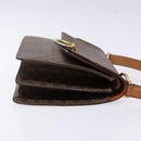 CELINE Macadam Canvas Hand Bag PVC Leather Brown Gold Auth ep10759-3