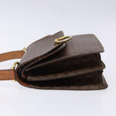 CELINE Macadam Canvas Hand Bag PVC Leather Brown Gold Auth ep10759-4