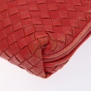 BOTTEGA VENETA INTRECCIATO Shoulder Bag Leather Red Auth ep10760-9