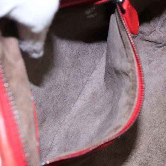 BOTTEGA VENETA INTRECCIATO Shoulder Bag Leather Red Auth ep10760