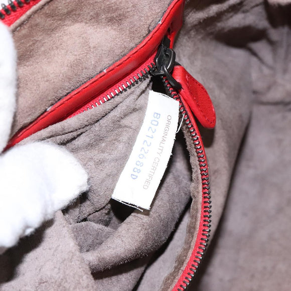 BOTTEGA VENETA INTRECCIATO Shoulder Bag Leather Red Auth ep10760