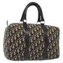 Christian Dior Trotter Canvas Boston Bag Navy Silver Auth ep10763-1