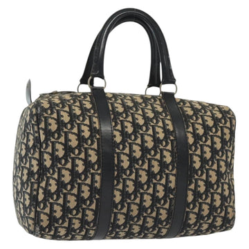 Christian Dior Trotter Canvas Boston Bag Navy Silver Auth ep10763
