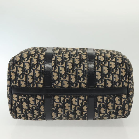 Christian Dior Trotter Canvas Boston Bag Navy Silver Auth ep10763