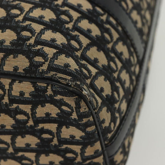 Christian Dior Trotter Canvas Boston Bag Navy Silver Auth ep10763