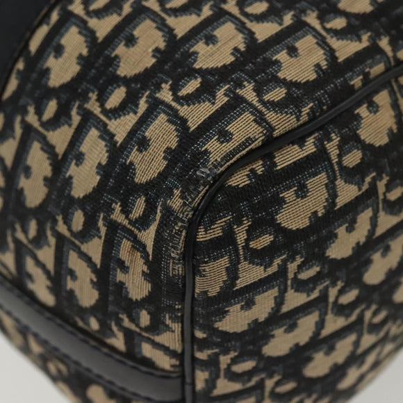 Christian Dior Trotter Canvas Boston Bag Navy Silver Auth ep10763