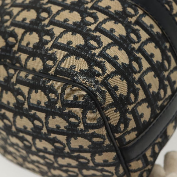 Christian Dior Trotter Canvas Boston Bag Navy Silver Auth ep10763