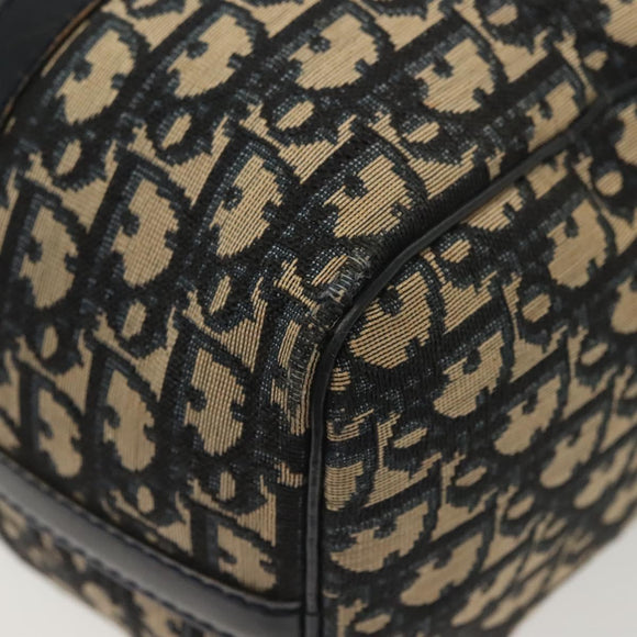 Christian Dior Trotter Canvas Boston Bag Navy Silver Auth ep10763