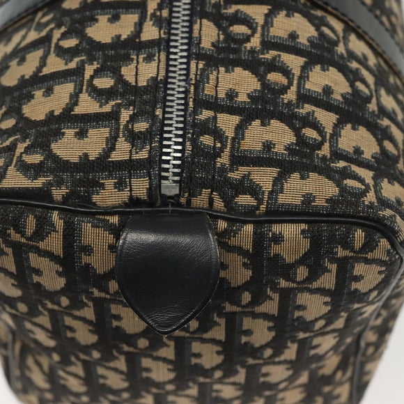 Christian Dior Trotter Canvas Boston Bag Navy Silver Auth ep10763