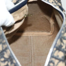 Christian Dior Trotter Canvas Boston Bag Navy Silver Auth ep10763-20