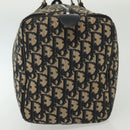 Christian Dior Trotter Canvas Boston Bag Navy Silver Auth ep10763-4
