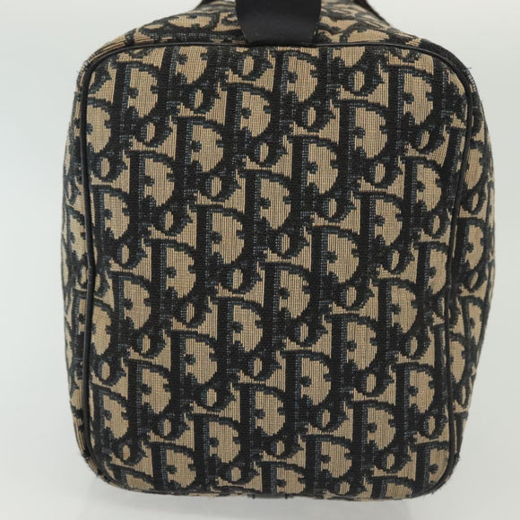 Christian Dior Trotter Canvas Boston Bag Navy Silver Auth ep10763