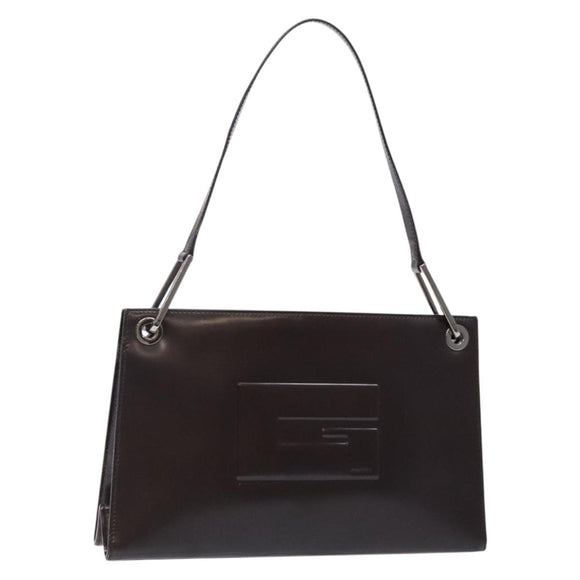 GUCCI Shoulder Bag Patent leather Brown Silver 001 3034 1705 Auth ep10769