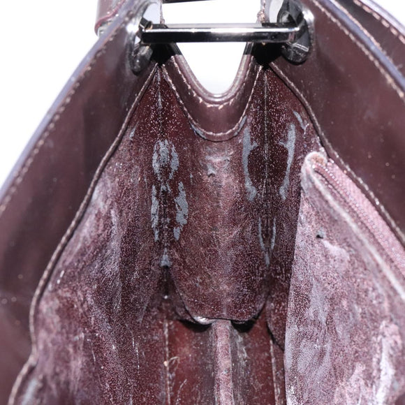 GUCCI Shoulder Bag Patent leather Brown Silver 001 3034 1705 Auth ep10769