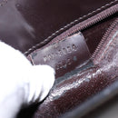 GUCCI Shoulder Bag Patent leather Brown Silver 001 3034 1705 Auth ep10769-20