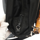 GUCCI Bamboo Hand Bag Nylon 2way Black Silver 000 2265 0581 Auth ep10773-16