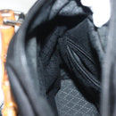 GUCCI Bamboo Hand Bag Nylon 2way Black Silver 000 2265 0581 Auth ep10773-20