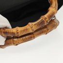 GUCCI Bamboo Hand Bag Nylon 2way Black Silver 000 2265 0581 Auth ep10773-7