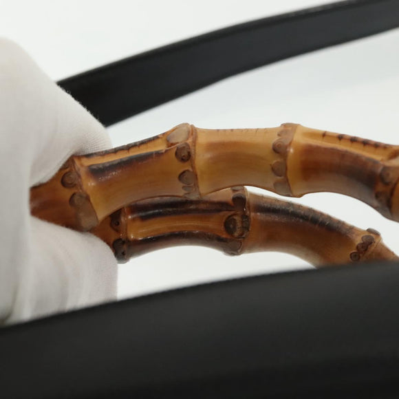 GUCCI Bamboo Hand Bag Nylon 2way Black Silver 000 2265 0581 Auth ep10773