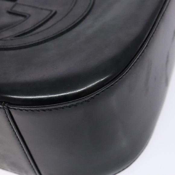 GUCCI Shoulder Bag Patent leather Black Silver 007 2046 0250 Auth ep10775