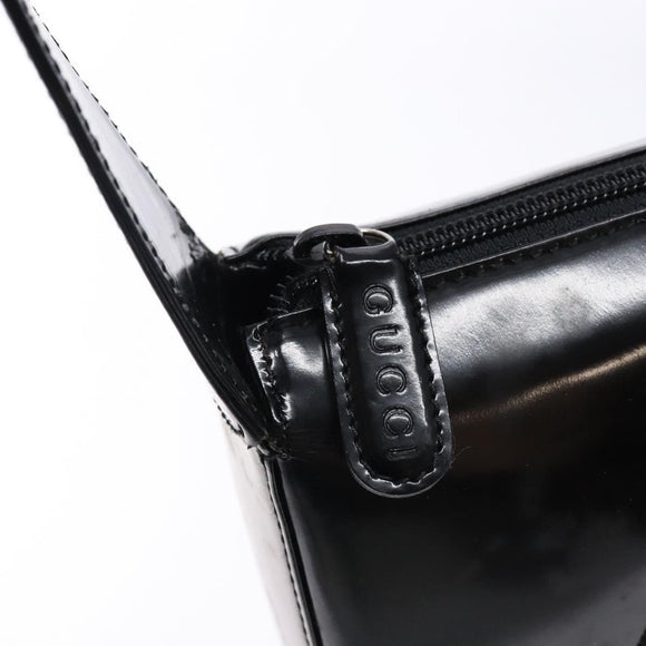 GUCCI Shoulder Bag Patent leather Black Silver 007 2046 0250 Auth ep10775