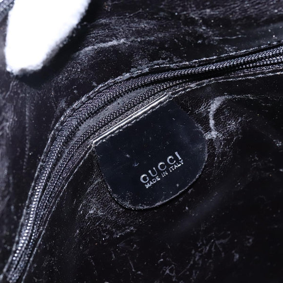 GUCCI Shoulder Bag Patent leather Black Silver 007 2046 0250 Auth ep10775