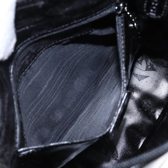 GUCCI Shoulder Bag Patent leather Black Silver 007 2046 0250 Auth ep10775