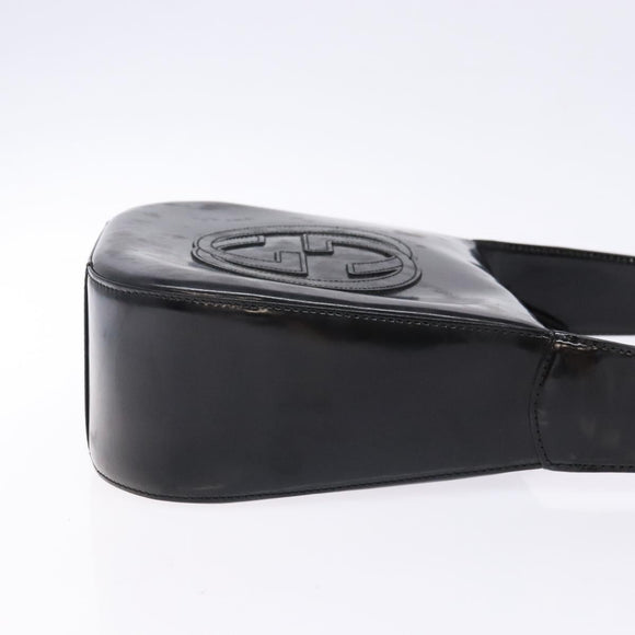 GUCCI Shoulder Bag Patent leather Black Silver 007 2046 0250 Auth ep10775