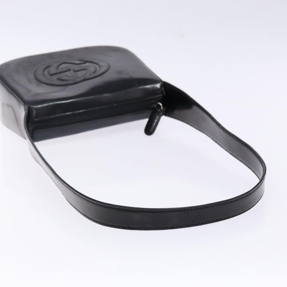 GUCCI Shoulder Bag Patent leather Black Silver 007 2046 0250 Auth ep10775