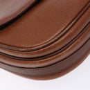 Burberrys Shoulder Bag Leather Brown Gold Auth ep10776-14