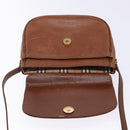 Burberrys Shoulder Bag Leather Brown Gold Auth ep10776-10