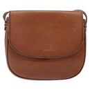 Burberrys Shoulder Bag Leather Brown Gold Auth ep10776-13