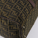 FENDI Zucca Canvas Boston Bag Black Brown Auth ep10777-11